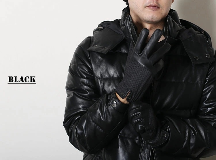 レザー グローブ 手袋 メンズ 革 防寒 スマホ タブレット 対応 本革 羊革 秋 冬 男性 かっこいい 暖かい レザー手袋 革手袋 コンビネーション 【ネコポスで送料無料】 【名入れ 可能】 スマホ