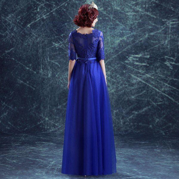 カラードレス 安い カクテルドレス 花嫁 パーティードレス 演奏会 二次会 フォーマル イブニングドレス 結婚式 ウエディングドレス 半袖 ロングドレス 青