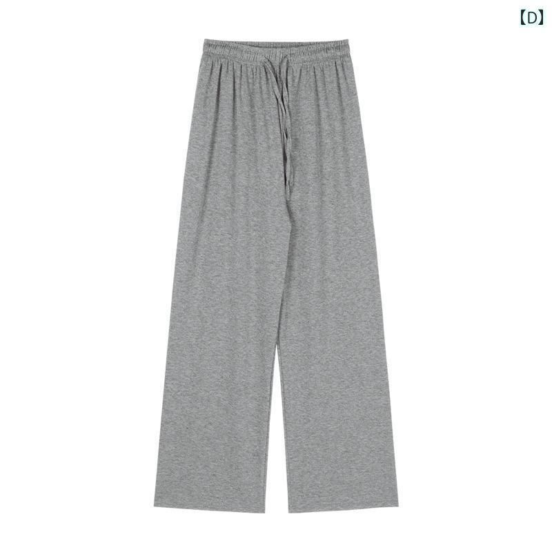 パンツ レディース 秋 冬 カジュアル ボトムス グレー ち 米 スウェット ストレート ドレープ ワイド レッグ ウォーキング スポーツ