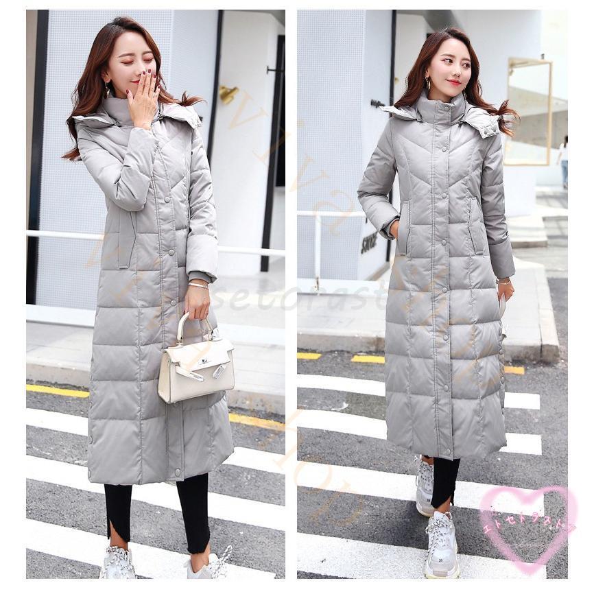 人気沸騰新柄追加 ダウンコート レディース ロング丈 ダウンジャケット アウター エレガント ファスナー ロングコート 秋 冬 おしゃれ カジュアル 防寒 防風 冬服 通勤