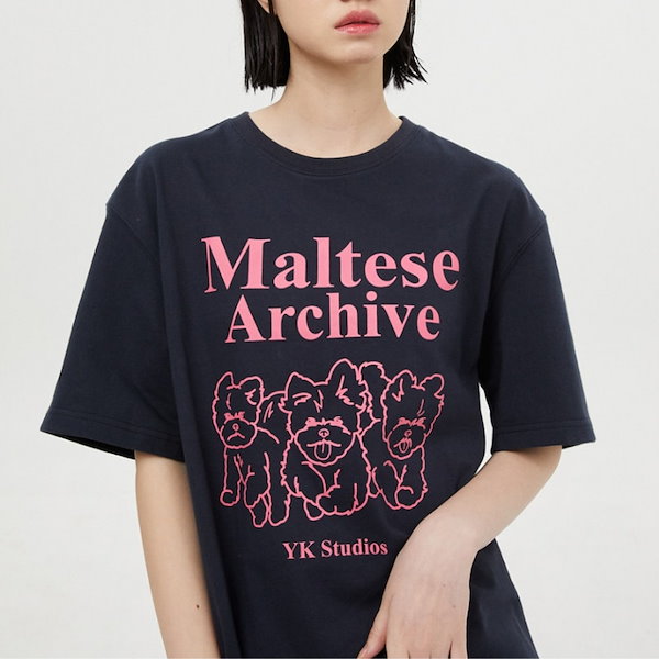 【SEVENTEEN ミンギュ着用】Maltese archive line graphic half sleeve Tシャツ TEE 半そで  ジャージ 半袖 プリント ストリート 韓国公式正規品 2