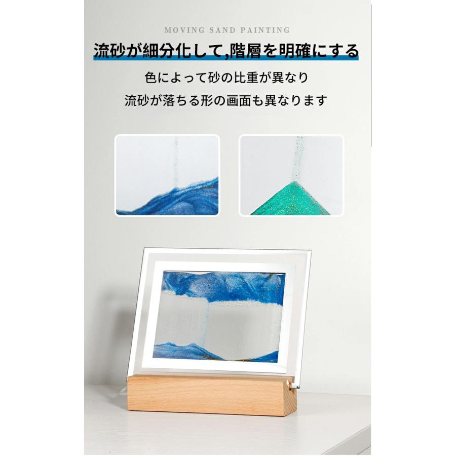 砂時計 3D ライト付き 置物 絵画 砂時計画像 流砂絵 流れる 砂絵時計 流れ砂時計 丸い流砂塗装 装飾品 部屋飾り 店飾り ガラス 砂
