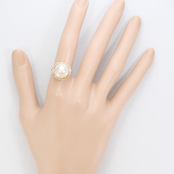 K18 18金 YG リング 指輪 11号 マベパール ダイヤ 0.23 ジュエリー
