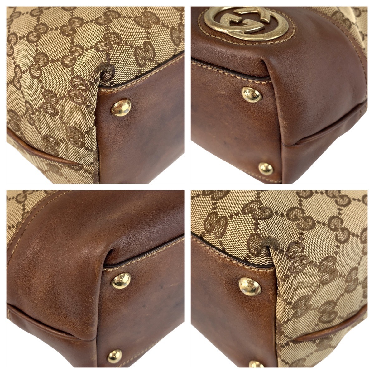 美品 ニューブリッド ベージュ ブラウン ゴールド金具 GGキャンバス/レザー 169946 トートバッグ ショルダーバッグ レディース 501358 美品 ニューブリッド ベージュ ブラウン ゴールド金具 GGキャンバス/レザー 169946 トートバッグ ショルダーバッグ レディース 501358