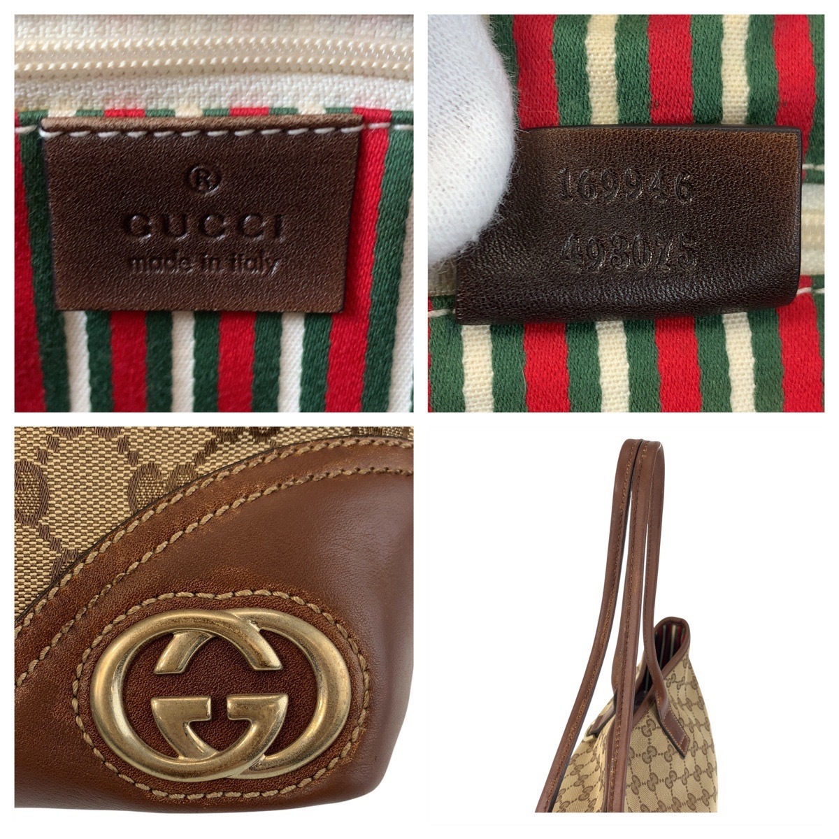 美品 ニューブリッド ベージュ ブラウン ゴールド金具 GGキャンバス/レザー 169946 トートバッグ ショルダーバッグ レディース 501358 美品 ニューブリッド ベージュ ブラウン ゴールド金具 GGキャンバス/レザー 169946 トートバッグ ショルダーバッグ レディース 501358