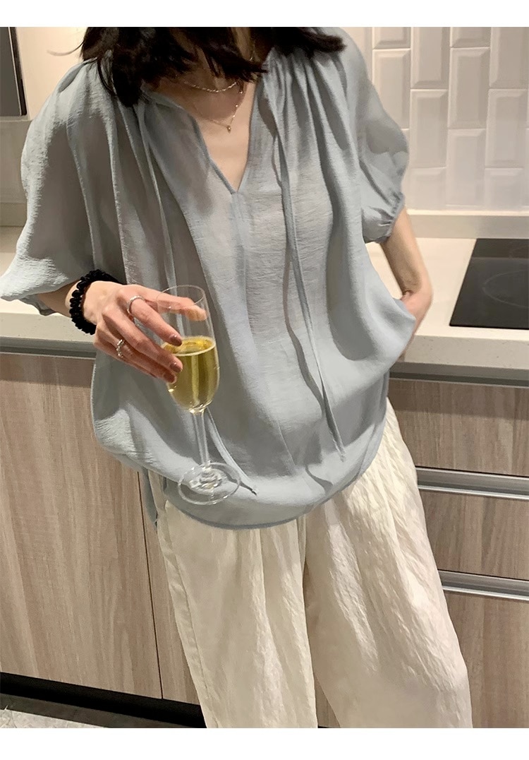 トップス ブラウス 袖あり 半袖 大人可愛い きれいめ シンプル カジュアル 大人 上品 おしゃれ お洒落 大人女子 こなれ感 ラフ エレガント 春 夏 2023 10代 20代 30代 40代