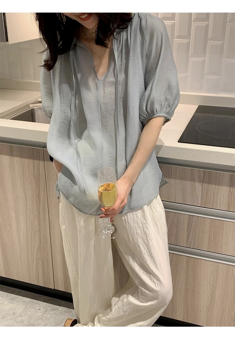 トップス ブラウス 袖あり 半袖 大人可愛い きれいめ シンプル カジュアル 大人 上品 おしゃれ お洒落 大人女子 こなれ感 ラフ エレガント 春 夏 2023 10代 20代 30代 40代