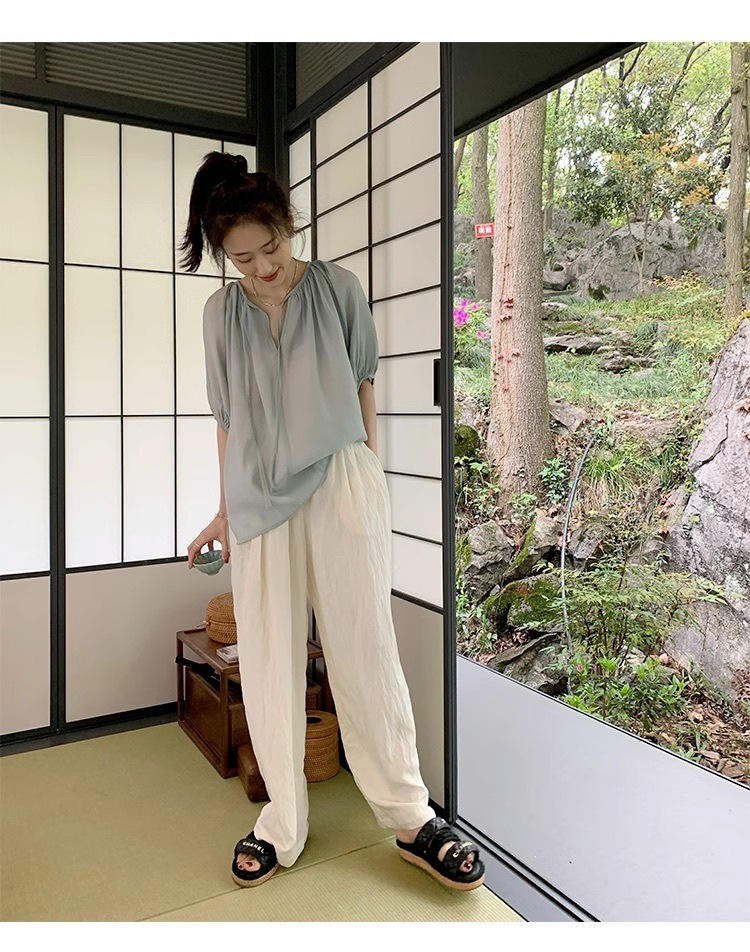 トップス ブラウス 袖あり 半袖 大人可愛い きれいめ シンプル カジュアル 大人 上品 おしゃれ お洒落 大人女子 こなれ感 ラフ エレガント 春 夏 2023 10代 20代 30代 40代