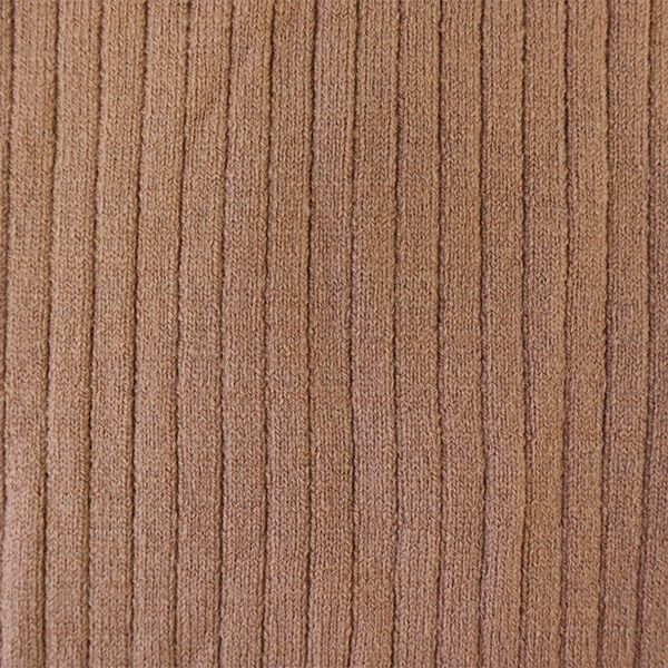 長袖 Vネック リブニット ロングワンピース F ピンク レディース