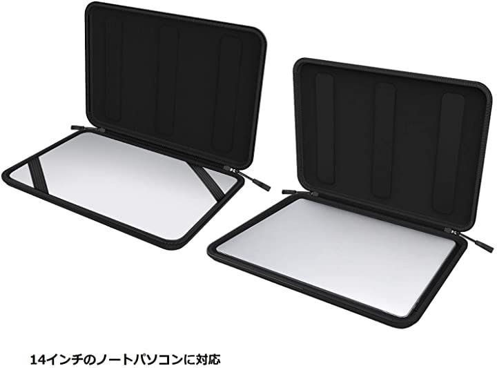 ラップトップスリーブケース 14インチ MacBook Pro 2018/2017/2016/Air2018/Surface 耐衝撃 撥水加工 出張 旅行( 14インチブラック)