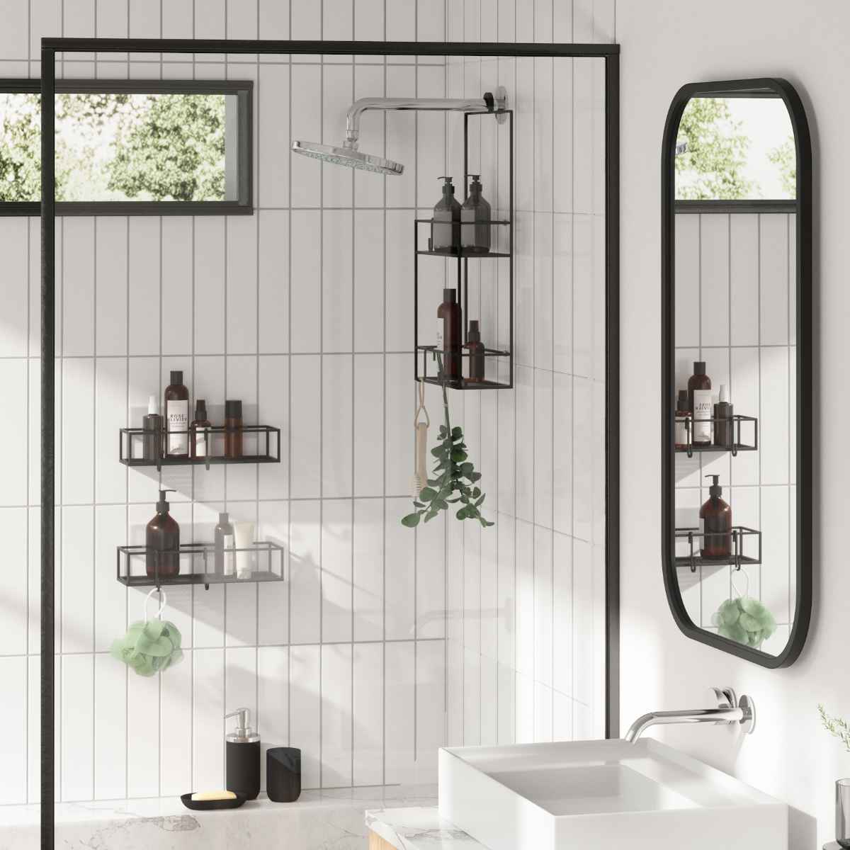 Umbra お風呂収納 キュービコ シャワービン 2個セット アンブラ バスラック 壁面収納 シャンプーラック ボトルスタンド 棚 シェルフ 吸着 ブラック ホワイト シンプル Umbra お風呂収納 キュービコ シャワービン 2個セット アンブラ バスラック 壁面収納 シャンプーラック ボトルスタンド 棚 シェルフ 吸着 ブラック ホワイト シンプル