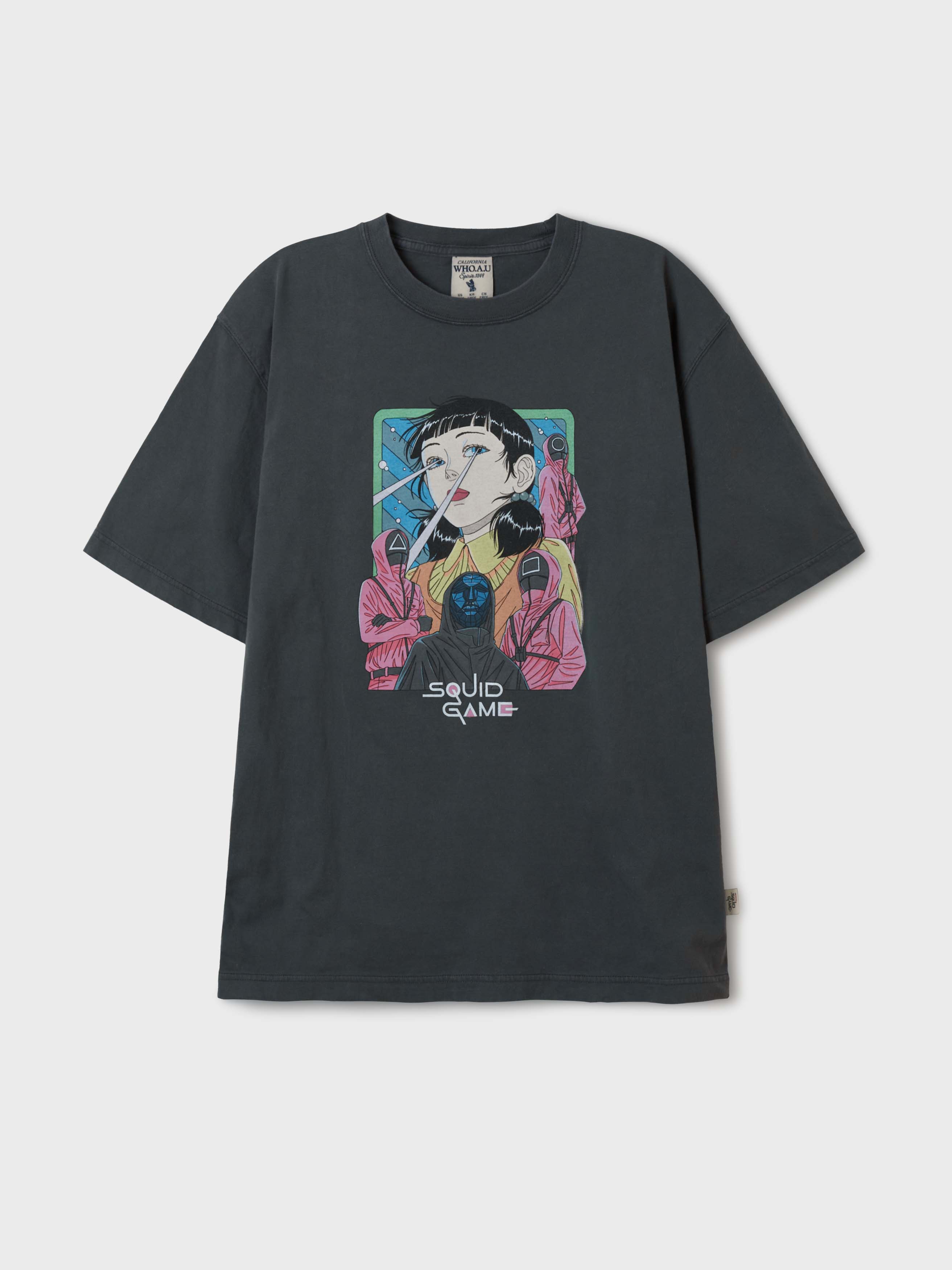 WAU X SQUID GAME/Cartoon Dyed T-Shirt/ユニセックス WAU X SQUID GAME] Cartoon Dyed T-Shirt - 후아유닷컴