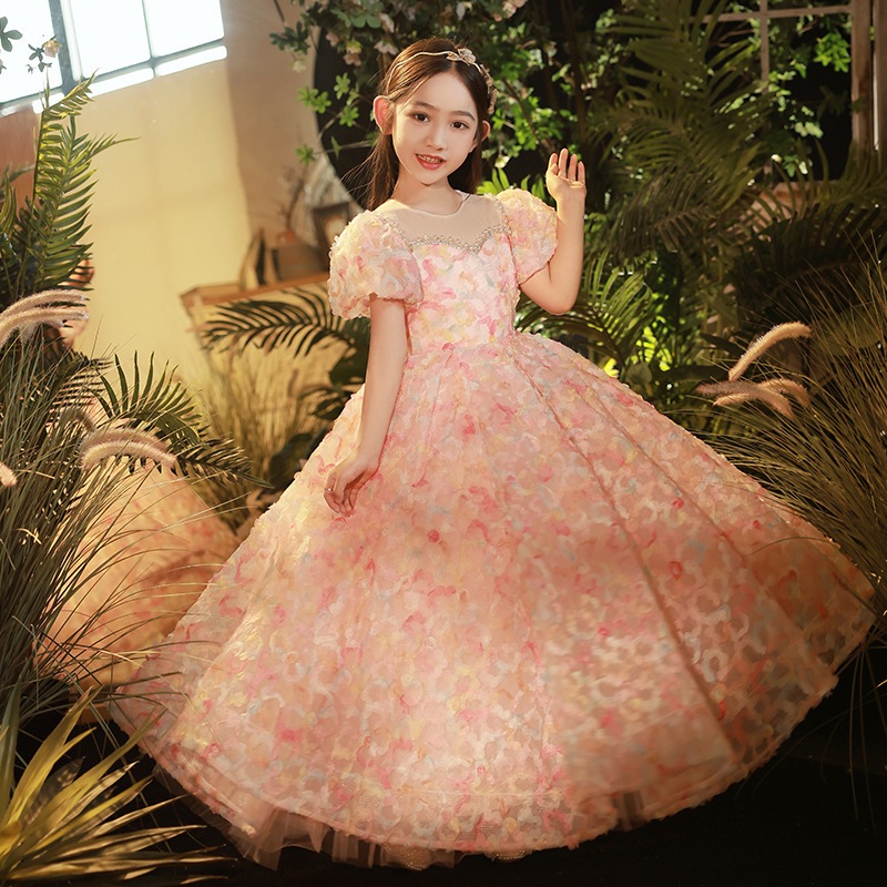 ピンクガールドレスプリンセススカートフラワーチャイルドウェディングホストファッショナブルチルドレンパフォーマンスコスム ピンクガールドレスプリンセススカートフラワーチャイルドウェディングホストファッショナブルチルドレンパフォーマンスコスム