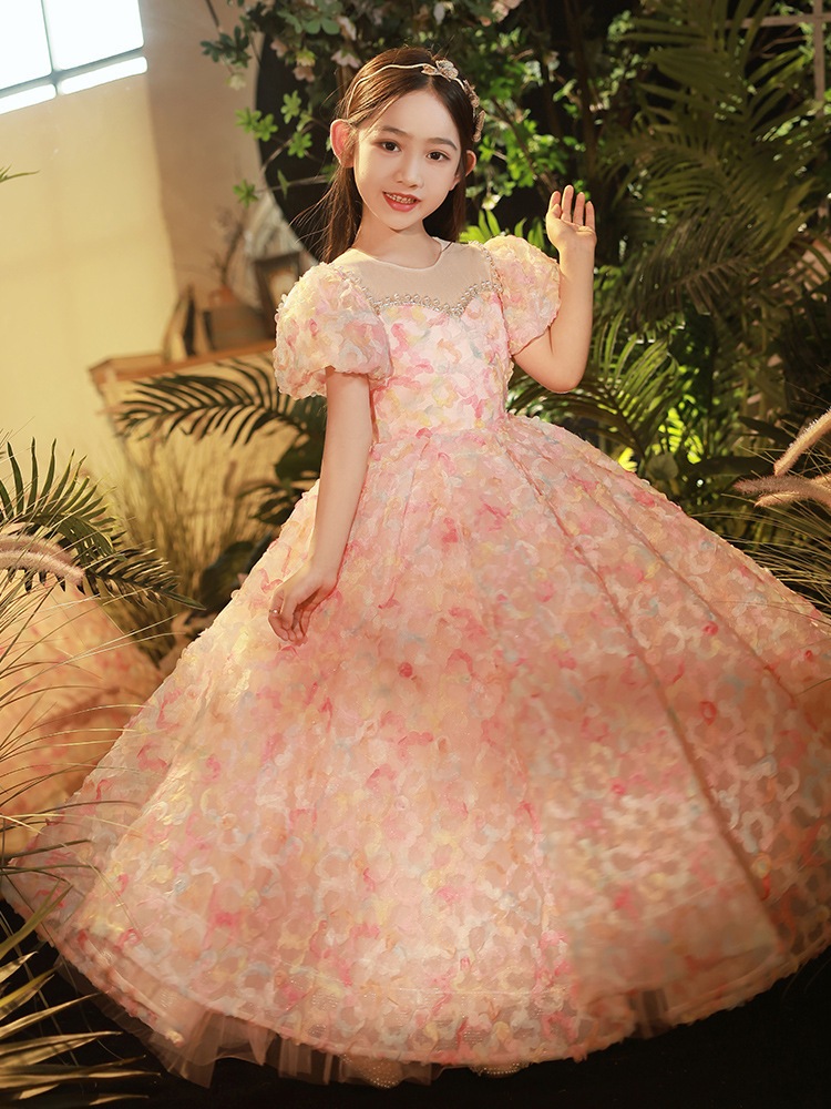 ピンクガールドレスプリンセススカートフラワーチャイルドウェディングホストファッショナブルチルドレンパフォーマンスコスム ピンクガールドレスプリンセススカートフラワーチャイルドウェディングホストファッショナブルチルドレンパフォーマンスコスム