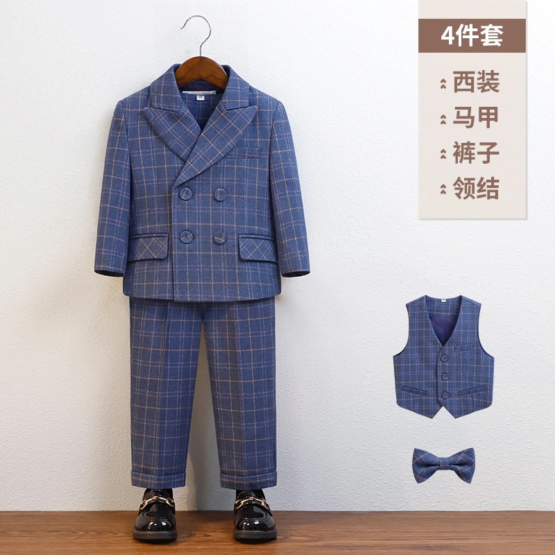 バーバリー　キッズスーツ　４点セット　男の子　フォーマル　ノバチェック 116 バーバリー キッズスーツ 4点セット 男の子 フォーマル ノバ
