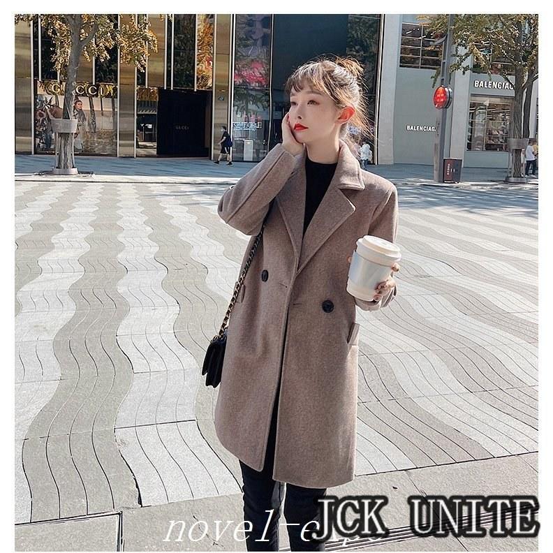 人気品超目玉チェスターコートレディースコートロング丈ゆったり冬コーデ防寒着アウターおしゃれ着痩せ厚暖かい体型カバー秋冬グレー韓国204050