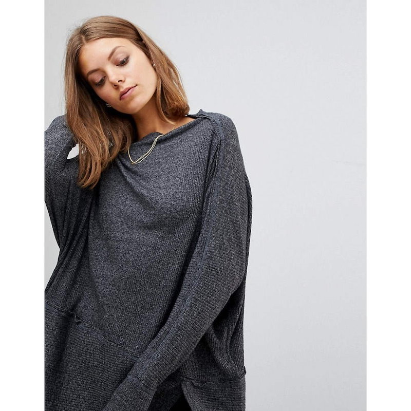 フリーピープル レディース トップス【Free People London Town Thermal Oversized Long Sleeved Top】Black フリーピープル レディース トップス【Free People London Town Thermal Oversized Long Sleeved Top】Black