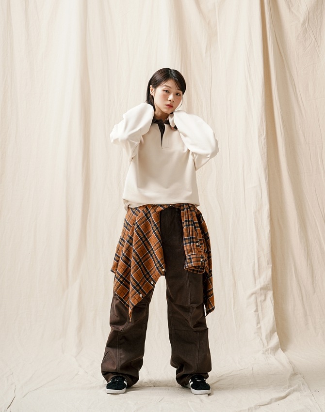JEMUT] Middle Wide Parachute Denim Pants デニム・ジーンズ