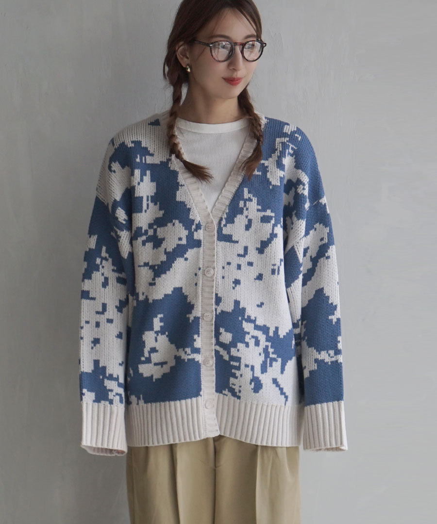 カーディガン レディース / モード な模様が今年らしい トップス カーデ 羽織り 羽織 ニット ニットウェア セーター ニットカーデ 長袖 長そで Vネック 大きいサイズ 秋 ピクセルVネック ニッ カーディガン レディース / モード な模様が今年らしい トップス カーデ 羽織り 羽織 ニット ニットウェア セーター ニットカーデ 長袖 長そで Vネック 大きいサイズ 秋 ピクセルVネック ニッ