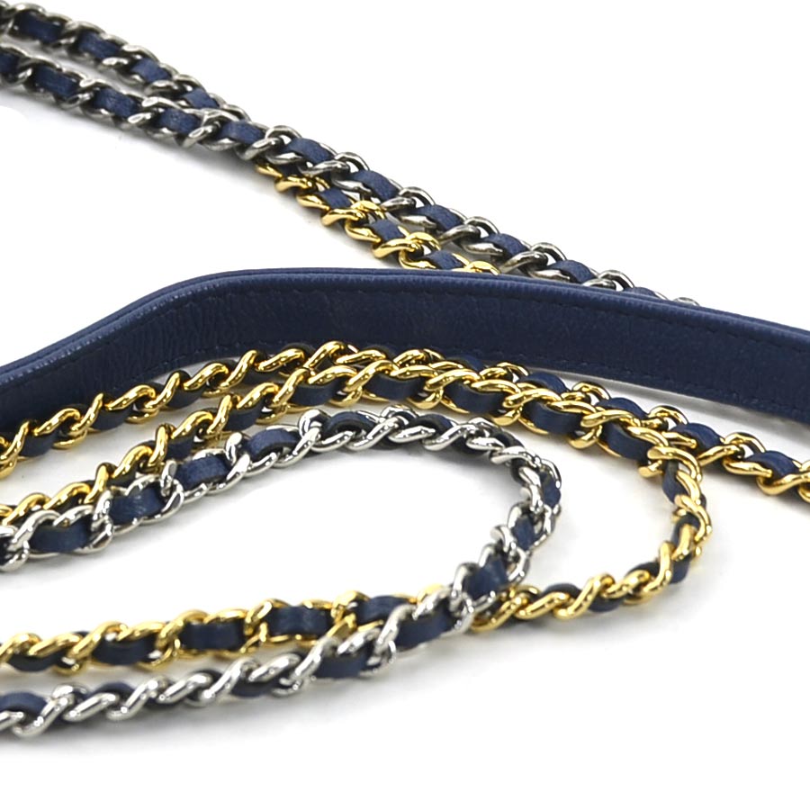 シャネル CHANEL ショルダーバッグ ガブリエル レザー/エナメル ネイビーブルー シルバー/ゴールド レディース e59875a シャネル CHANEL ショルダーバッグ ガブリエル レザー/エナメル ネイビーブルー シルバー/ゴールド レディース e59875a