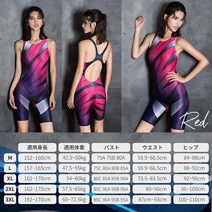 競泳水着 レディース ハーフスパッツ ハーフスーツ 練習用 スリム フィット(ブルー系, XXXLサ
