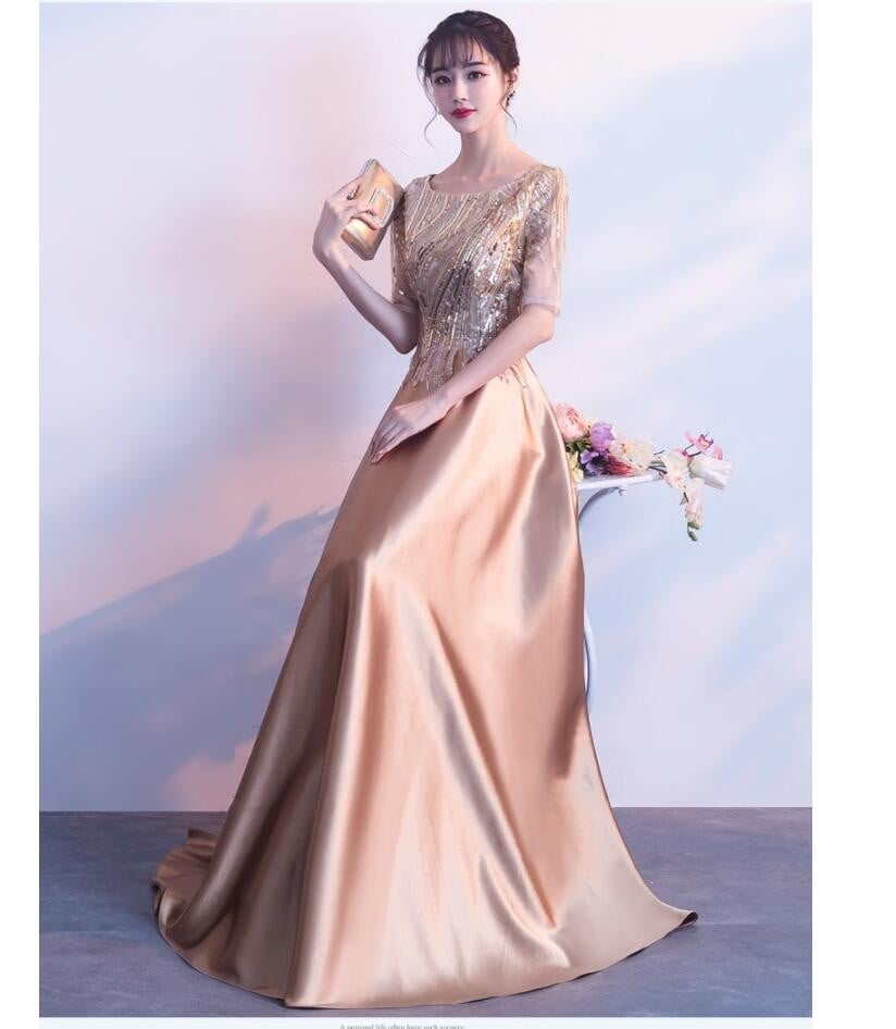 パーティードレス ロングドレス カラードレス Aラインドレス