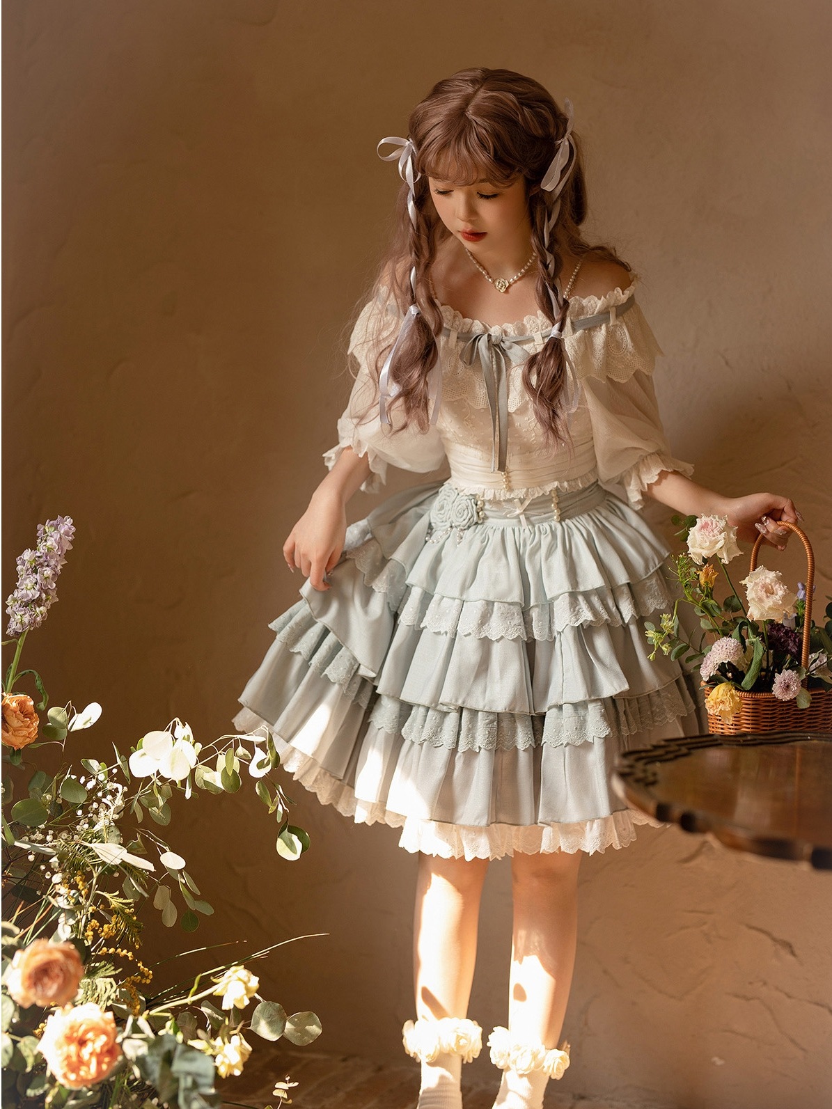 lolita地雷パーカーロリータ ワンピース ゴスロリドレス花柄ケーキスカートスカート2点セット甘くて可愛いガーリー半袖スーツ夏 lolita地雷パーカーロリータ ワンピース ゴスロリドレス花柄ケーキスカートスカート2点セット甘くて可愛いガーリー半袖スーツ夏