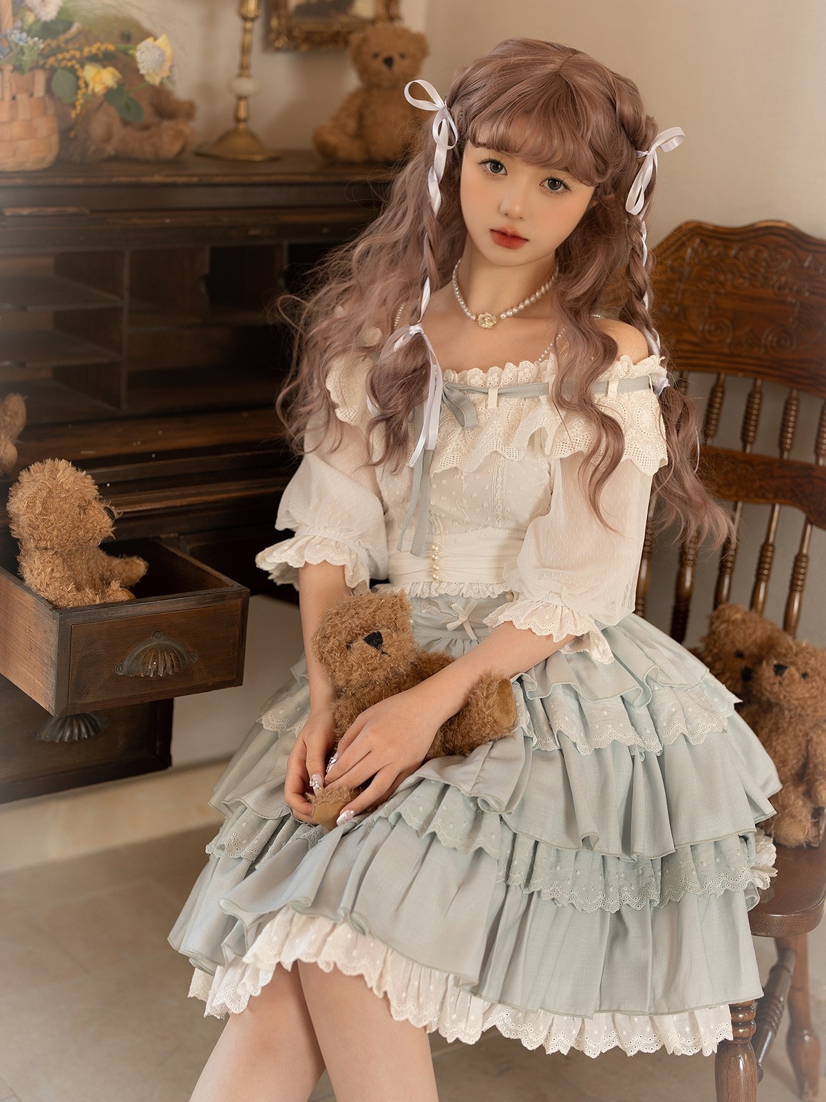 lolita地雷パーカーロリータ ワンピース ゴスロリドレス花柄ケーキスカートスカート2点セット甘くて可愛いガーリー半袖スーツ夏 lolita地雷パーカーロリータ ワンピース ゴスロリドレス花柄ケーキスカートスカート2点セット甘くて可愛いガーリー半袖スーツ夏