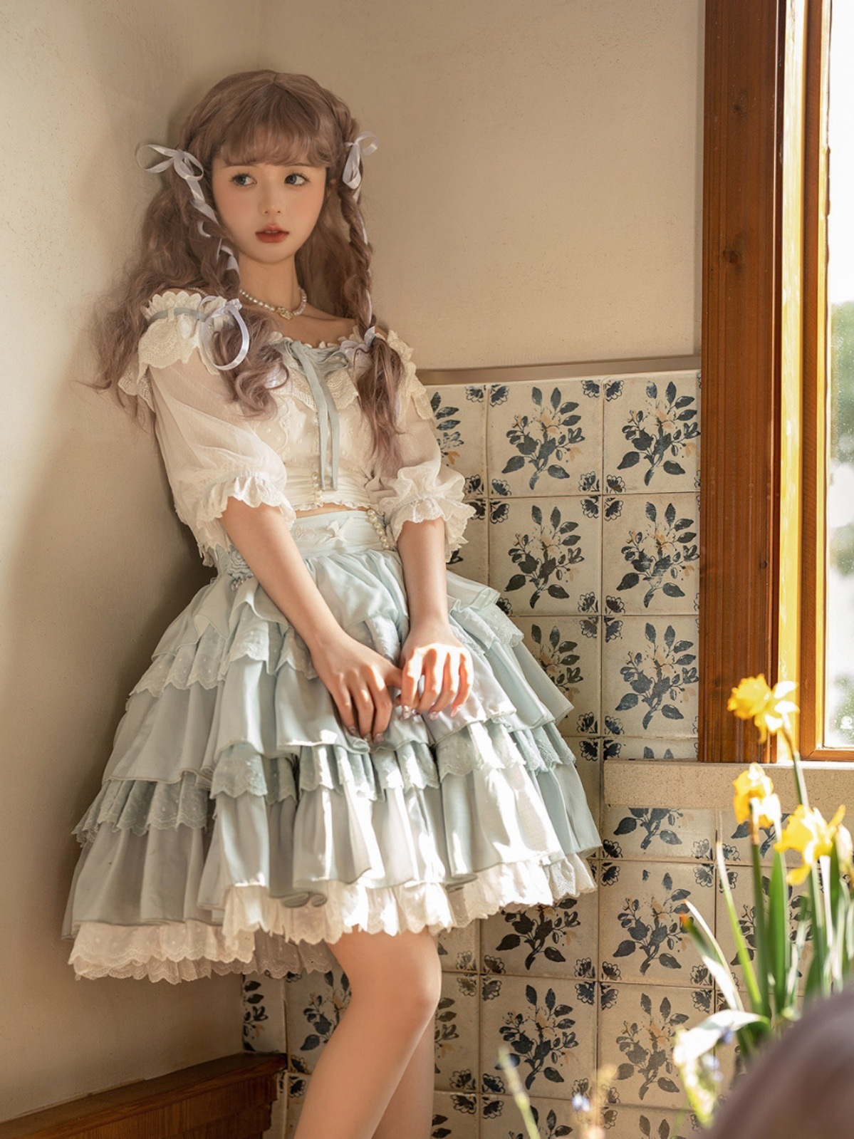 lolita地雷パーカーロリータ ワンピース ゴスロリドレス花柄ケーキスカートスカート2点セット甘くて可愛いガーリー半袖スーツ夏 lolita地雷パーカーロリータ ワンピース ゴスロリドレス花柄ケーキスカートスカート2点セット甘くて可愛いガーリー半袖スーツ夏