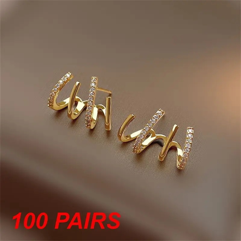 女性のためのシンプルで用途の広い金のイヤリング耐久性のある合金素材高品質のイヤリング色あせにくい1100ペア 女性のためのシンプルで用途の広い金のイヤリング耐久性のある合金素材高品質のイヤリング色あせにくい1100ペア