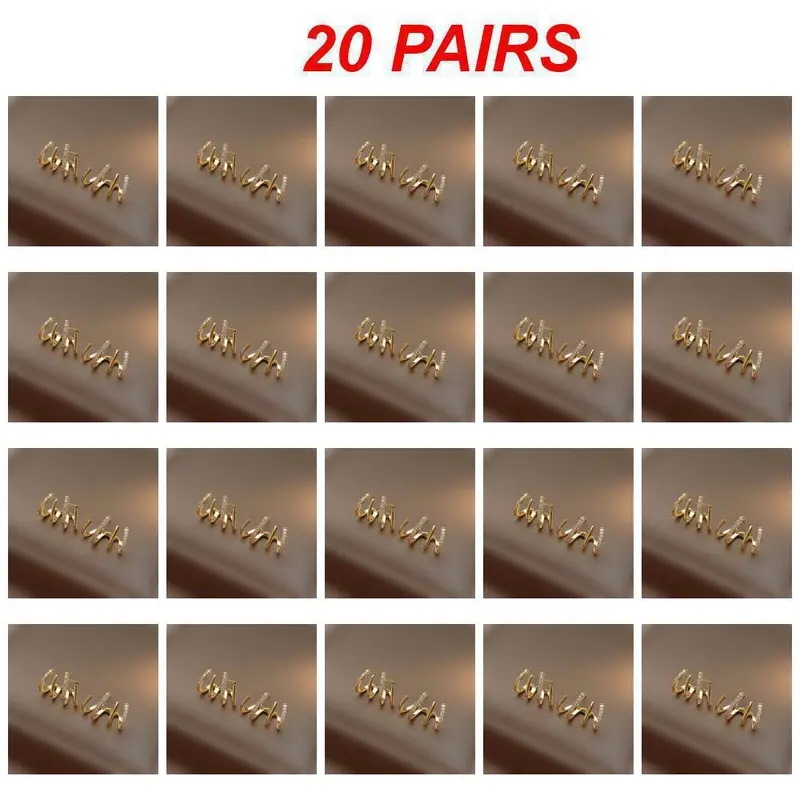 女性のためのシンプルで用途の広い金のイヤリング耐久性のある合金素材高品質のイヤリング色あせにくい1100ペア 女性のためのシンプルで用途の広い金のイヤリング耐久性のある合金素材高品質のイヤリング色あせにくい1100ペア