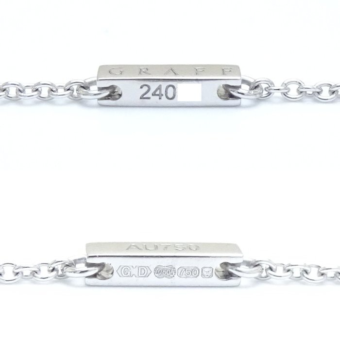 トラペゾイド クロス ネックレス ダイヤモンド K18WG ホワイトゴールド/292343【中古】