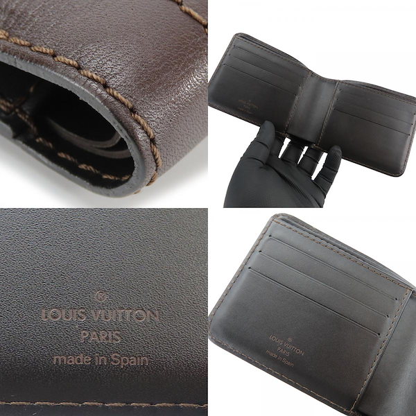 Qoo10] Louis Vuitton 中古 二つ折り財布 ポルトビエ6カルトク