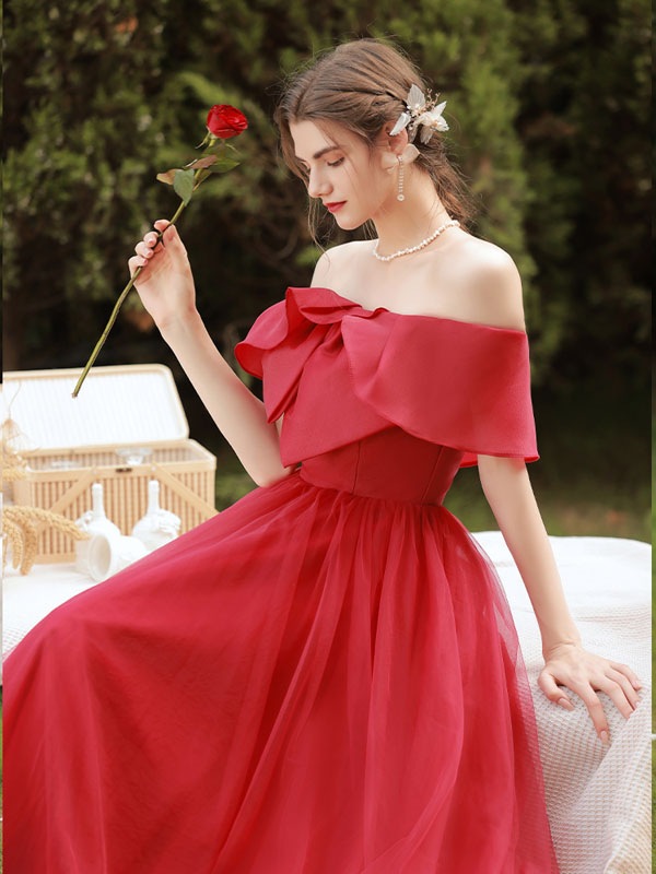 カラードレス ウェディングドレス ウエディングドレス イブニングドレス レッド Aラインドレス オフショルダー ミモレドレス 発表会 演奏会 結婚式 二次会 花嫁パーティードレス ロングドレス カクテ カラードレス ウェディングドレス ウエディングドレス イブニングドレス レッド Aラインドレス オフショルダー ミモレドレス 発表会 演奏会 結婚式 二次会 花嫁パーティードレス ロングドレス カクテ
