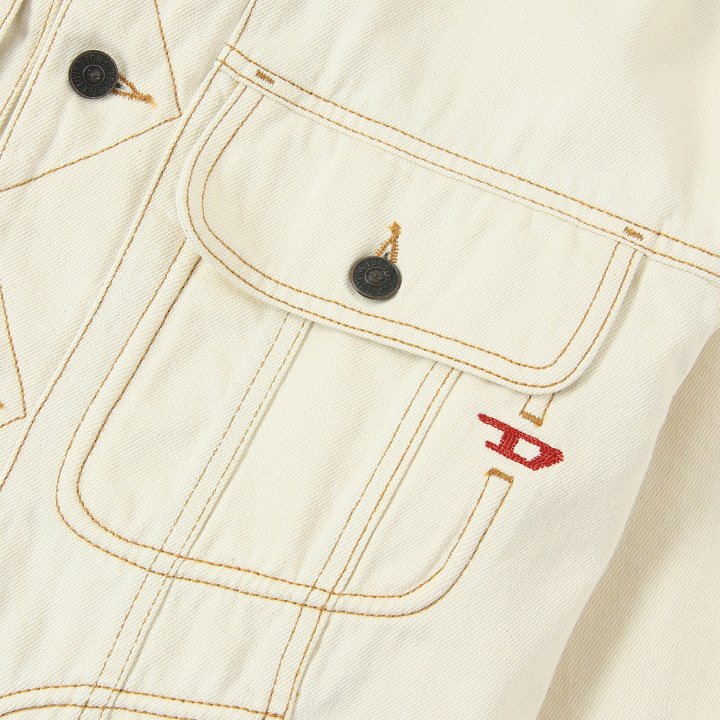 ホワイトデニムジャケット メンズ D-RILEY ワンポイントロゴ刺繍 die-m-o-f8-45x