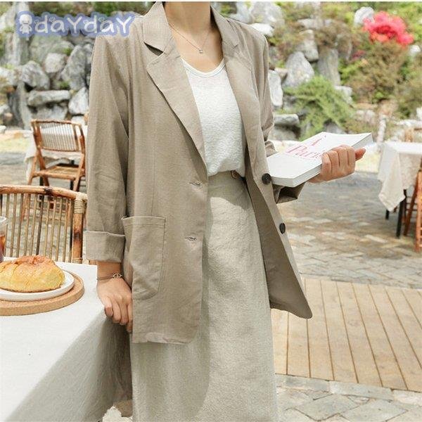 ブレザー スーツ スーツジャケット レディース 秋新作 長袖ブレザー 無地リネンスーツ 40代 カジ