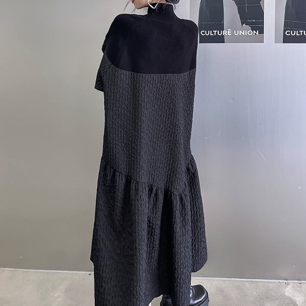 愛されドッキング新作 レトロ 立ち襟 切り替え ゆったり オシャレ 体型カバー 着痩せ の 愛されドッキング新作 レトロ 立ち襟 切り替え ゆったり オシャレ 体型カバー 着痩せ の