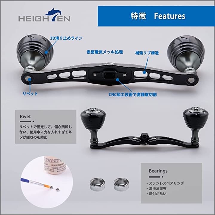 ベイト リール ハンドル シマノ ダイワ アブガルシア 通用 ベイトリール Spider Series 126(ブラック, 120mm)