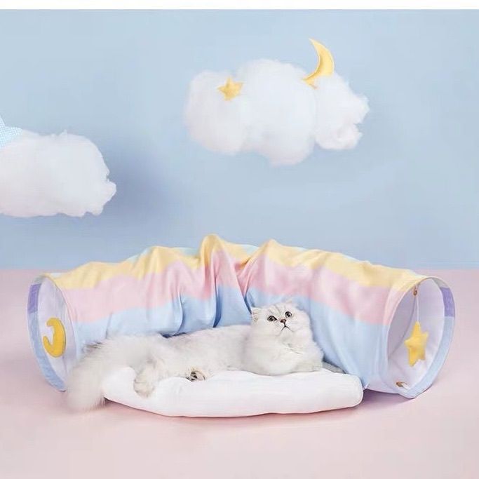 レインボートンネル猫床猫の巣をほどいて洗うことができる別荘猫小屋猫のおもちゃ四季通用猫小屋