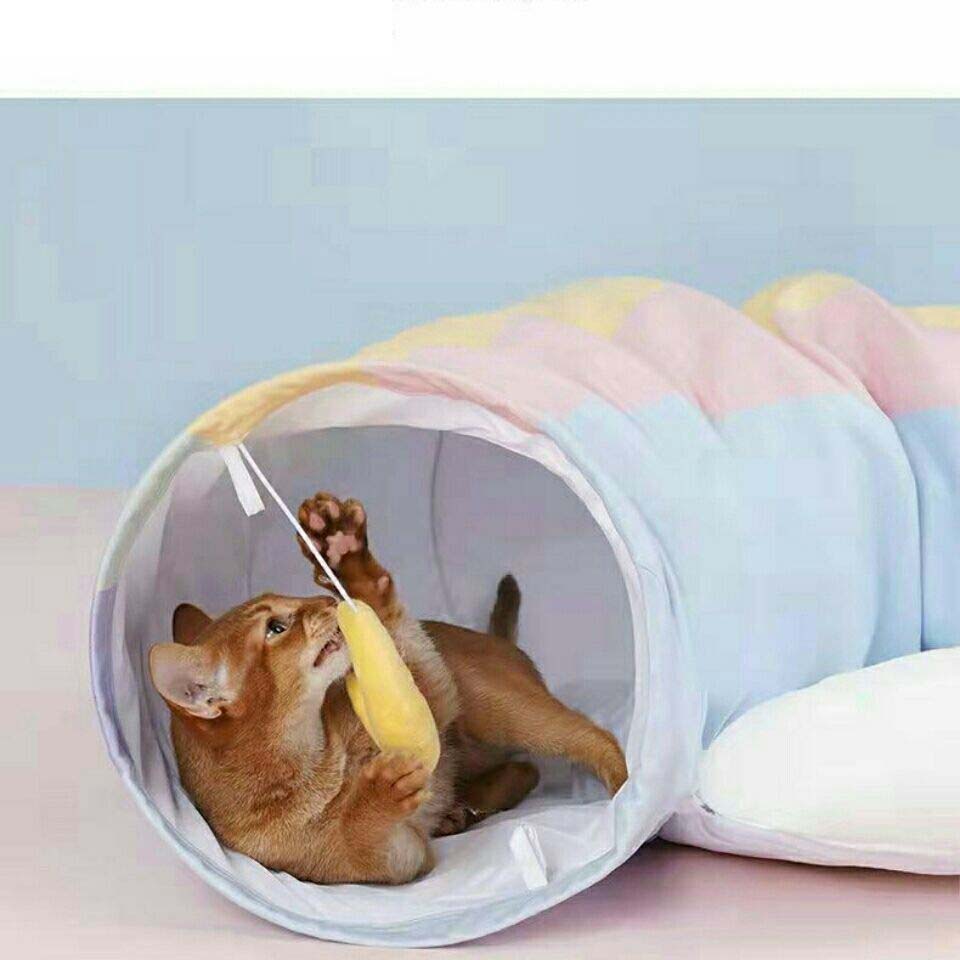 レインボートンネル猫床猫の巣をほどいて洗うことができる別荘猫小屋猫のおもちゃ四季通用猫小屋