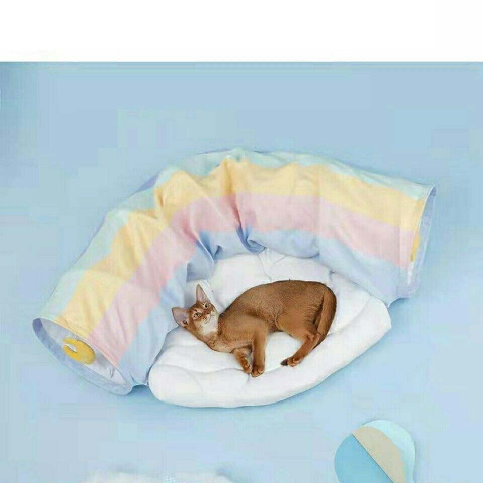 レインボートンネル猫床猫の巣をほどいて洗うことができる別荘猫小屋猫のおもちゃ四季通用猫小屋