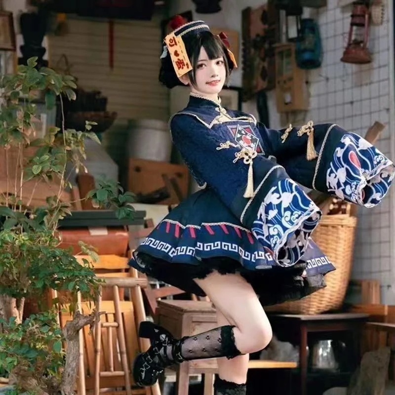 【3 日出荷】2024 人気 ハロウィンロリータキョンシーコスプレ 5 点セット パニエ付き JSK チャイナ服風 レディース用 【3 日出荷】2024 人気 ハロウィンロリータキョンシーコスプレ 5 点セット パニエ付き JSK チャイナ服風 レディース用
