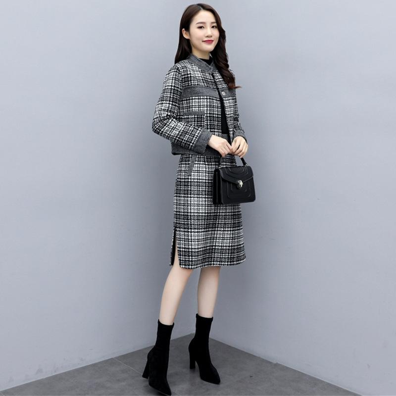 限定価格卒業式 服 母 レディース ママフォーマル スカートセット セットアップ 長袖 卒園式 スーツ チェック 入学式 ジャケット 通勤 OL 母親 入学式 3点セット