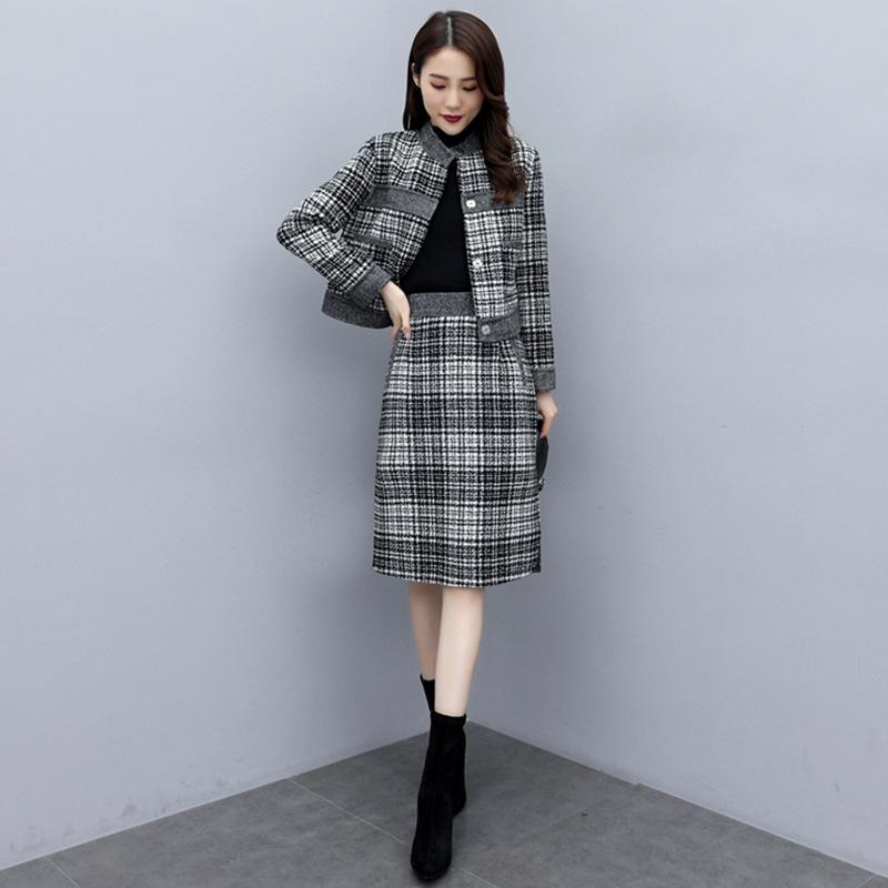 限定価格卒業式 服 母 レディース ママフォーマル スカートセット セットアップ 長袖 卒園式 スーツ チェック 入学式 ジャケット 通勤 OL 母親 入学式 3点セット