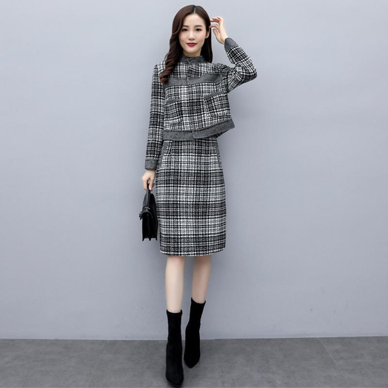 限定価格卒業式 服 母 レディース ママフォーマル スカートセット セットアップ 長袖 卒園式 スーツ チェック 入学式 ジャケット 通勤 OL 母親 入学式 3点セット