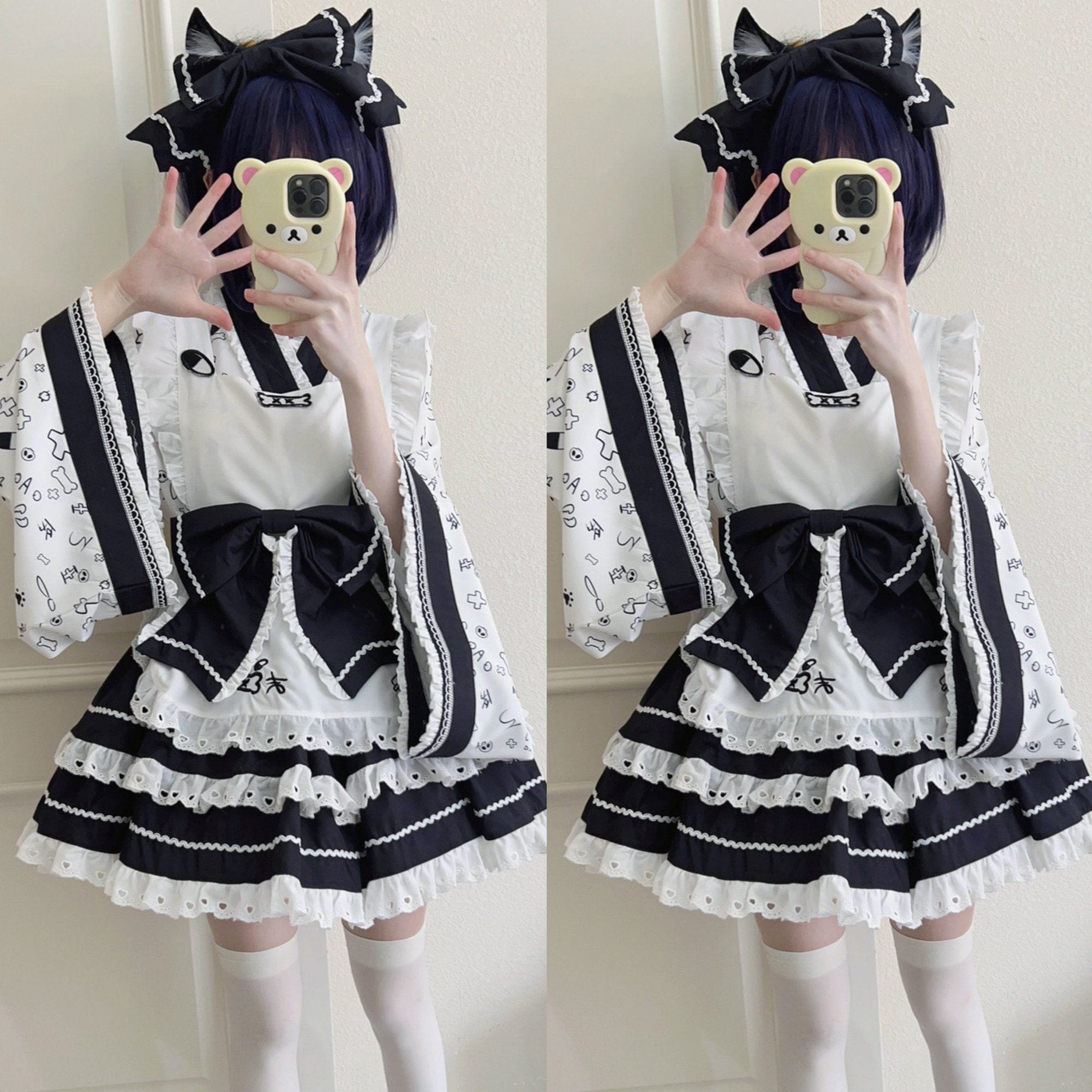 今年人気発中ロリータ 二次元 学院祭用 人气 新作ロリータ オリジナルデザインロリータ洋装かわいい和風メイド服4点セットワンピース花嫁 茶会