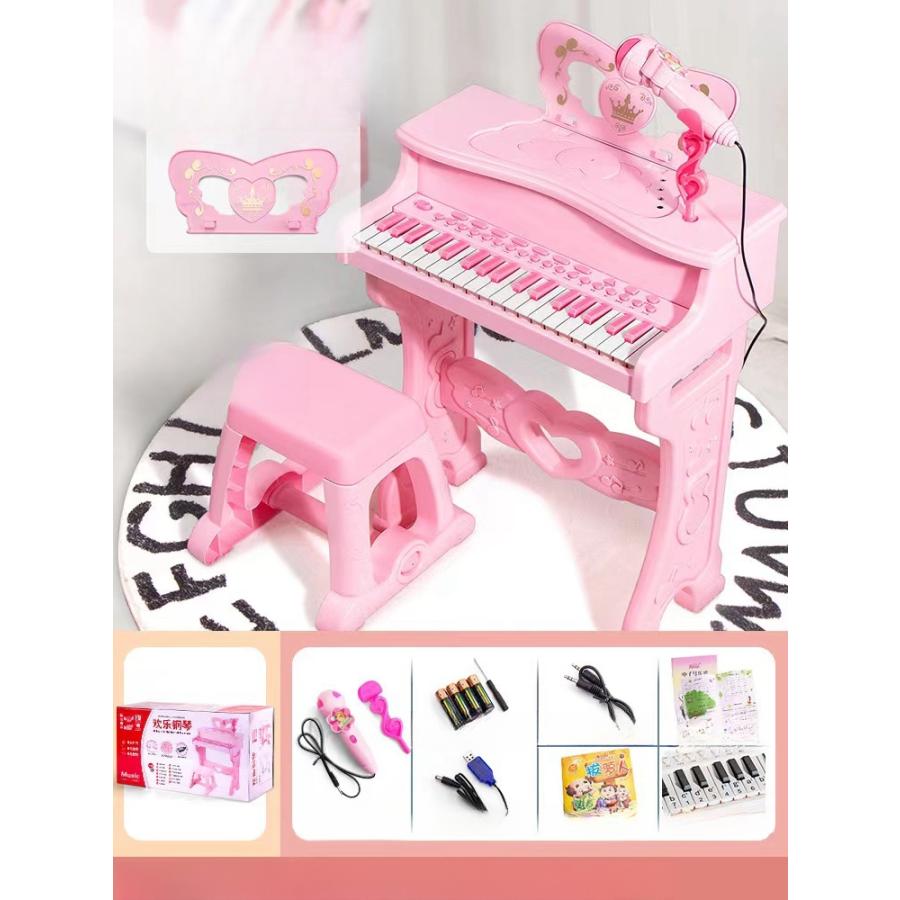 新作子ピアノ ピアノ おもちゃ おもちゃピアノ 子供用 キッズ 光る ミニピアノ マイク付き 電子 キーボード 多機能 誕生日 こども日