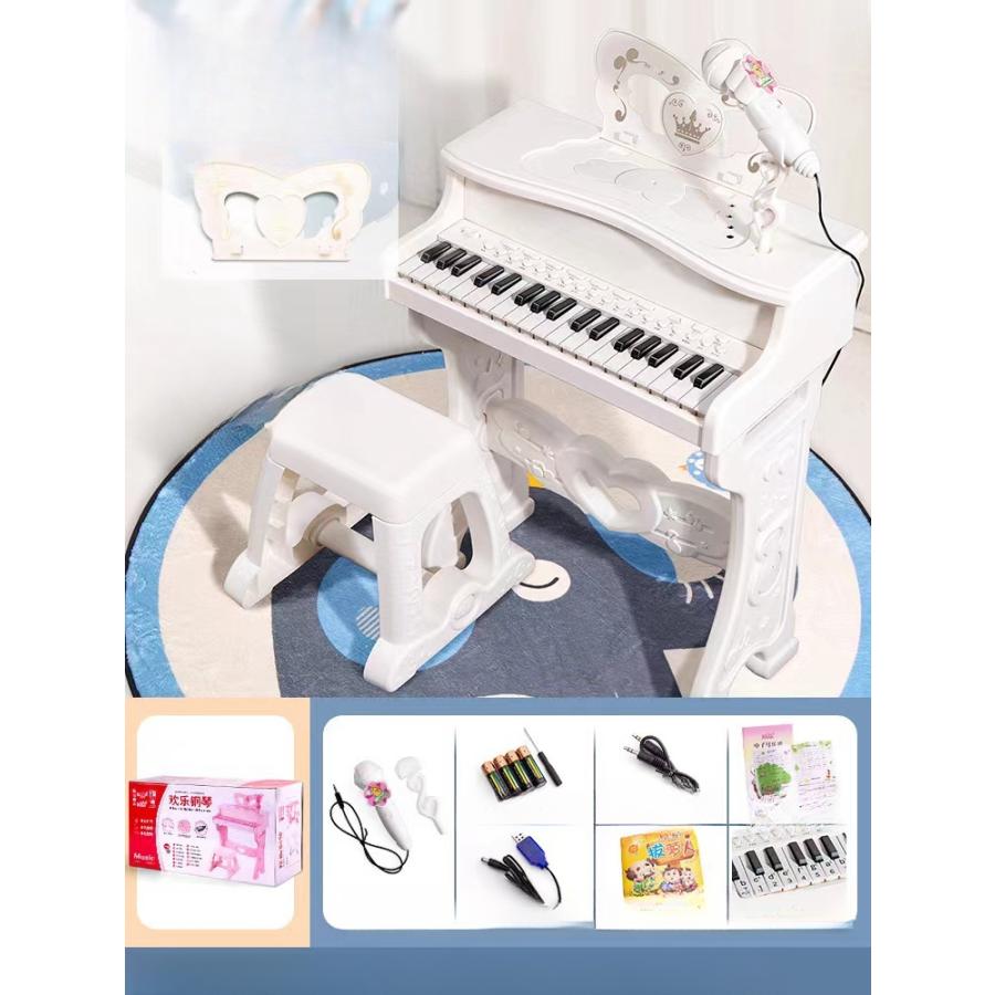 新作子ピアノ ピアノ おもちゃ おもちゃピアノ 子供用 キッズ 光る ミニピアノ マイク付き 電子 キーボード 多機能 誕生日 こども日