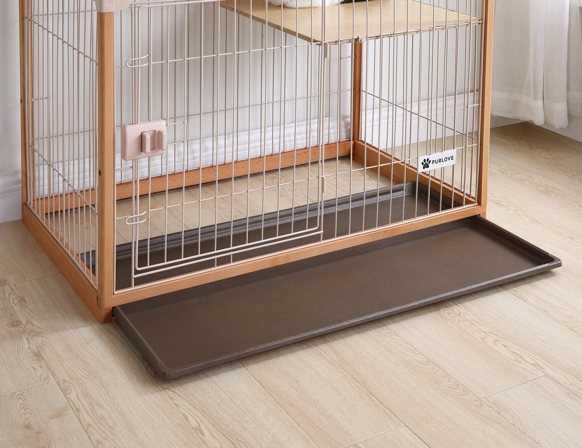 猫 ケージ キャットケージ 3段 木製フレーム ハンモック付 広々 大型