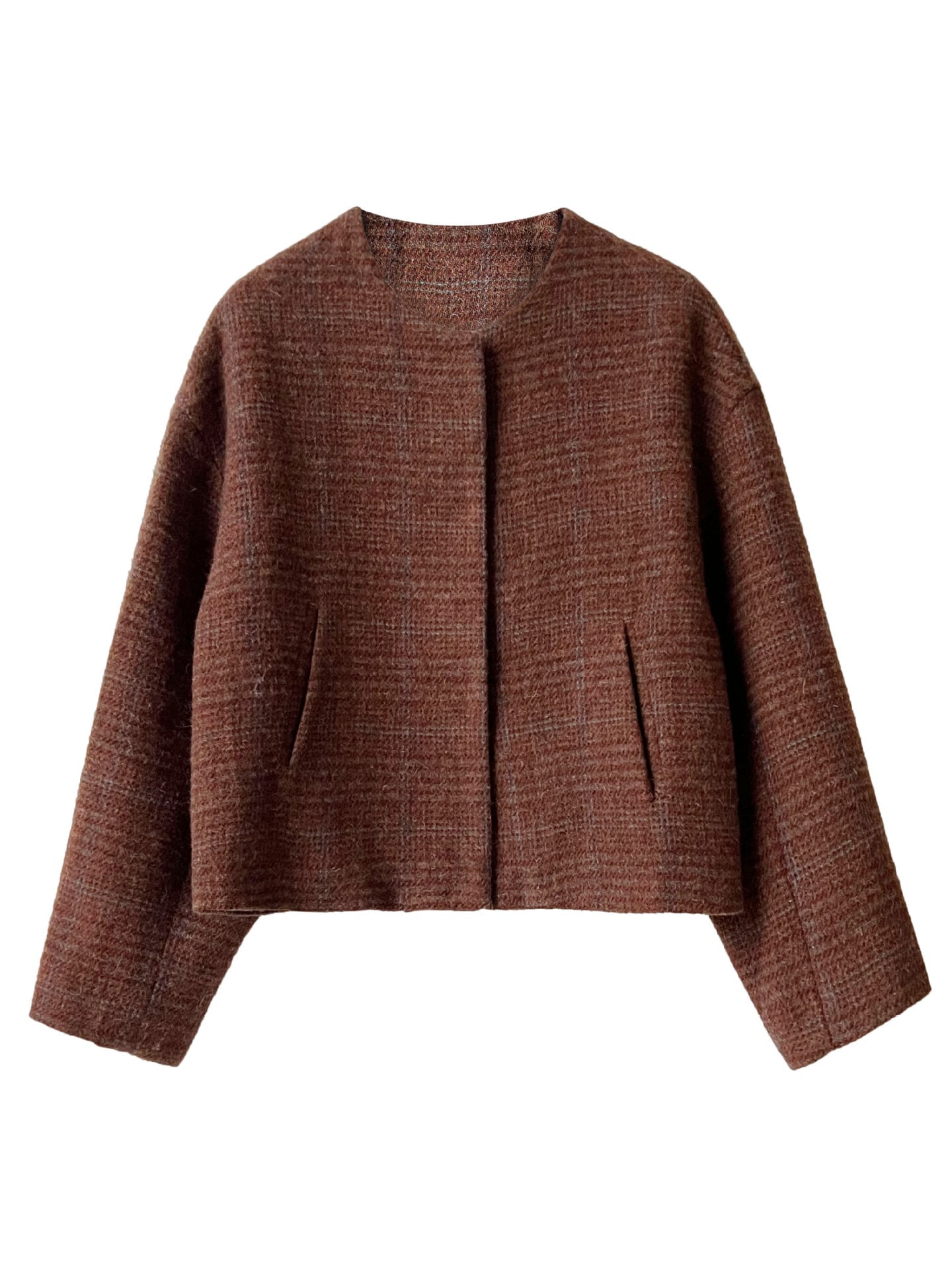 フランスのラウンドネック織物ツイード短いセクション小さな香りの風のジャケット女性2024秋の新時代の削減トップス フランスのラウンドネック織物ツイード短いセクション小さな香りの風のジャケット女性2024秋の新時代の削減トップス